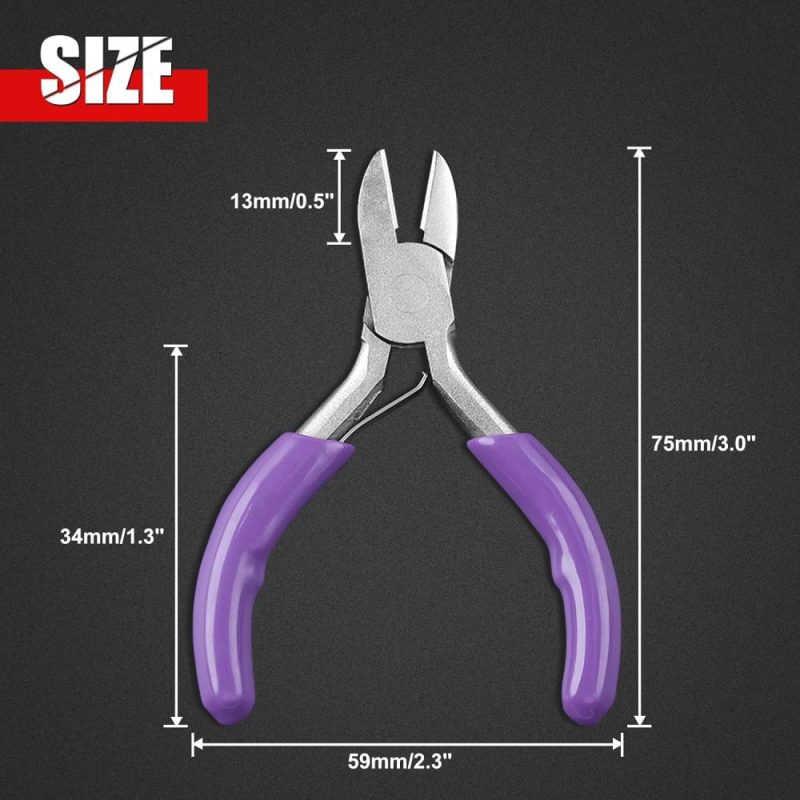 Pince diagonale mini 3 pouces, coupe-fils, petite pince à côté, mini pince à bijoux, coupe-câbles à haute dureté, coupe-flush, outils pour enrouler, plier, couper et snipper des fils. | Pince à Découper Sur le Côté