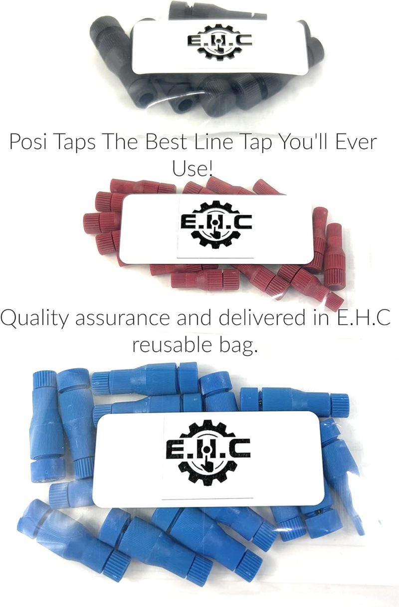 Posi Tap Mini 24-26 Ga. Paquet de 6. Posi Taps, le meilleur connecteur de ligne que vous utiliserez jamais ! (Choisissez votre taille et votre quantité) (6 connecteurs, 24-26) | Sets de Tarauds et de Matrices