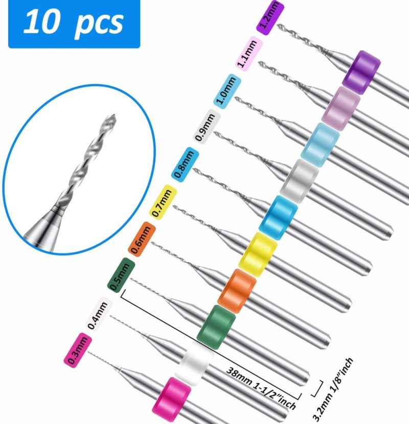 Set de 37 pièces de perceuse manuelle, perceuse à pinces, perceuse miniature mini foret à spirale, étau pour sculpture artisanale en résine DIY fabrication de bijoux (foret PCB de 0,3 à 1,2 mm) | Étaux