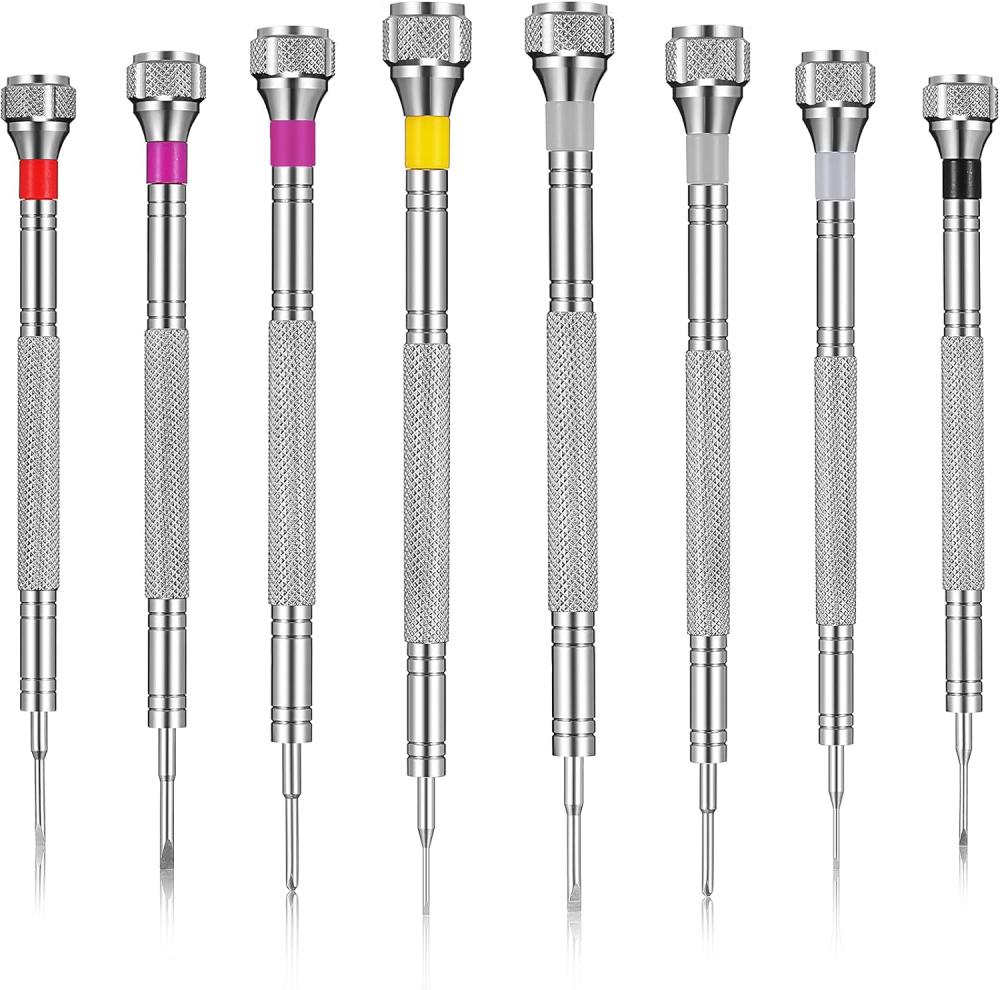 Set de 8 tournevis de précision, ensemble de tournevis pour bijoutiers, ensemble de tournevis pour réparation de montres 0,6-1,6 mm, tournevis micro pour réparation de montres, réparation de lunettes, travail de bijouterie, réparation d’électronique. | Sets de Tournevis