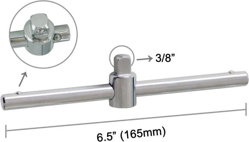 Set de barres d’extension de 6 pièces, 1/4", 3/8" et 1/2" barre glissante à poignée en T, clé en acier au chrome vanadium de qualité supérieure avec traitement électrolytique pour conducteur à cliquet et réparation automobile. | Clé à Douille