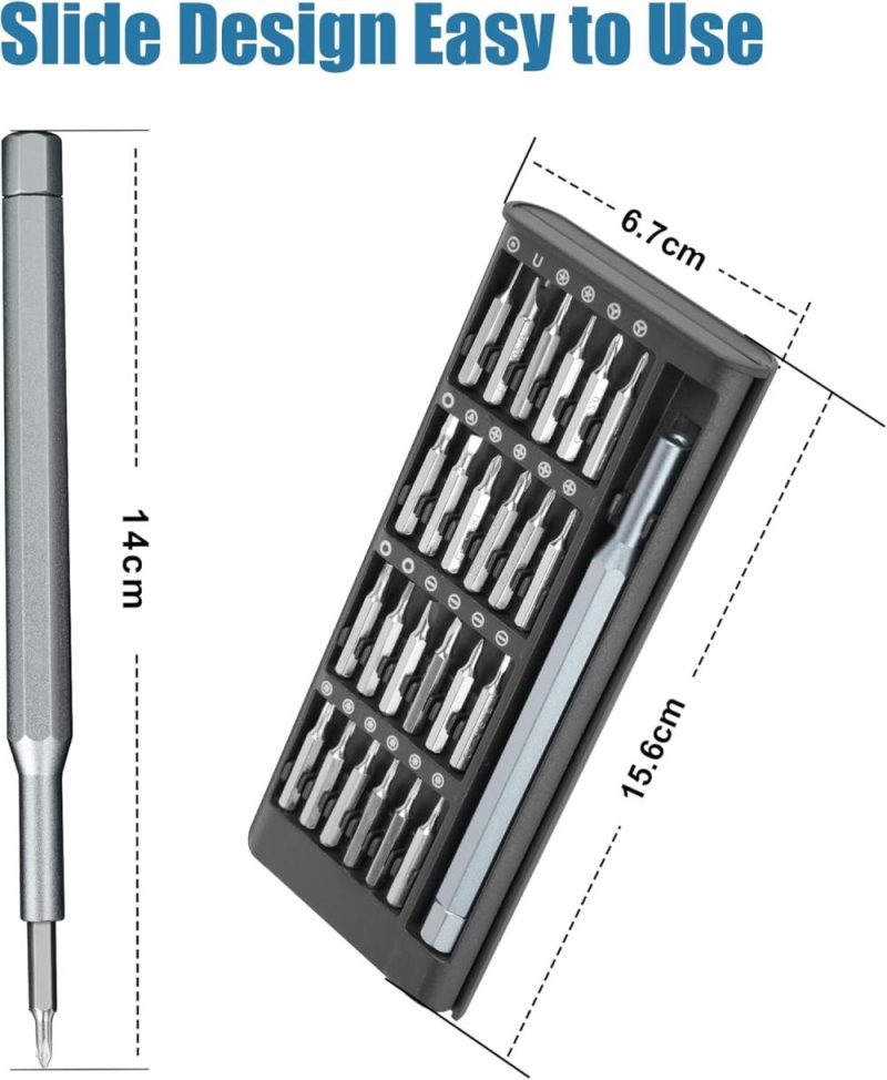 Set de tournevis de précision 24-en-1, ensemble de tournevis mini professionnels magnétiques pour la réparation d’électronique, kits d’outils mini pour la réparation d’ordinateurs, de téléphones, de montres, d’ordinateurs portables, de lunettes – acier allié. | Sets de Tournevis