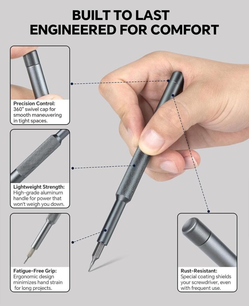 Set de tournevis de précision, 27 en 1 petit set de tournevis pour l’électronique, outil de réparation Torx pour sonnette Ring, ordinateur portable, Switch, PS5, Xbox, MacBook, iPhone, montre, lunettes. | Sets de Tournevis