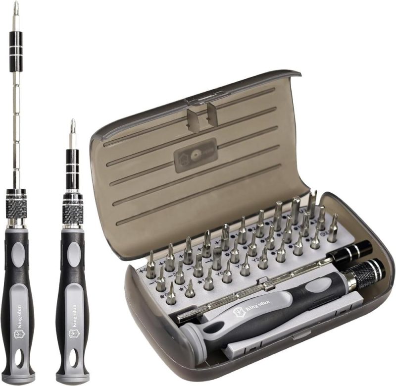 Set de tournevis de précision 32 en 1, mini kit d’outils de tournevis, ensemble de tournevis magnétique à poignée antidérapante pour les passionnés de bricolage, ensemble de bits de tournevis pour ordinateur, ordinateur portable, téléphone, montre, électronique. | Sets de Tournevis