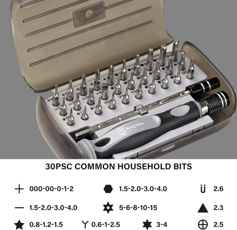 Set de tournevis de précision 32 en 1, mini kit d’outils de tournevis, ensemble de tournevis magnétique à poignée antidérapante pour les passionnés de bricolage, ensemble de bits de tournevis pour ordinateur, ordinateur portable, téléphone, montre, électronique. | Sets de Tournevis