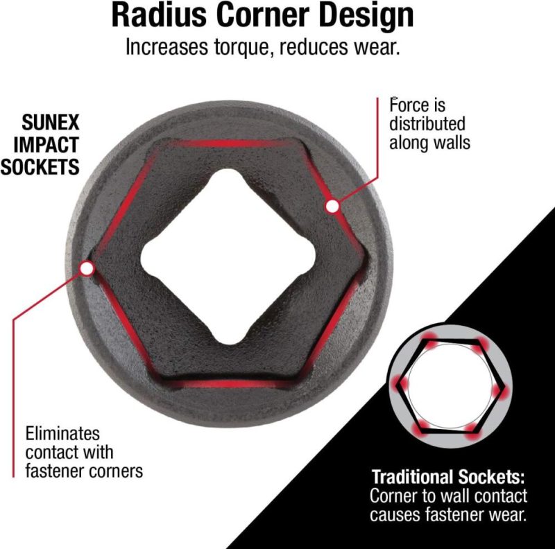 Sunex 2569, Ensemble de douilles à choc maître de 1/2", 43 pièces, métrique, 9 mm – 30 mm, standard/profond, acier allié Cr-Mo, conception à coins arrondis, boîte de rangement robuste, joint universel et prolongateurs à choc. | Couples à Douille et Jeux de Clés à Douille