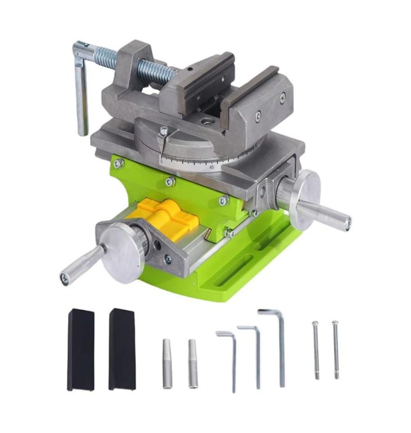 Table rotative 90 ° 3" étau de perceuse à colonne à glissière croisée horizontal précision machine de fraisage perçage lecture vernier fraisage perçage alésage | Étaux