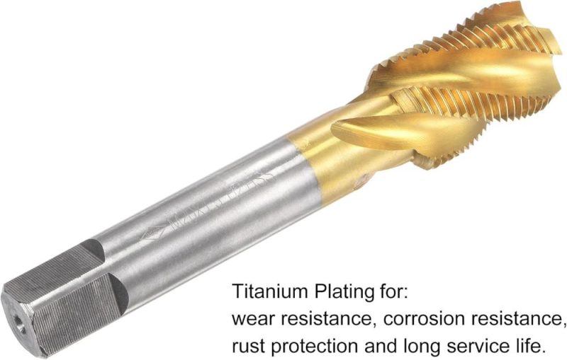 Taraud à filetage en spirale M20 x 1,5, HSS (acier rapide) plaqué titane, outil de taraudage à 4 cannelures, tolérance H2 | Tarauds de Filetage