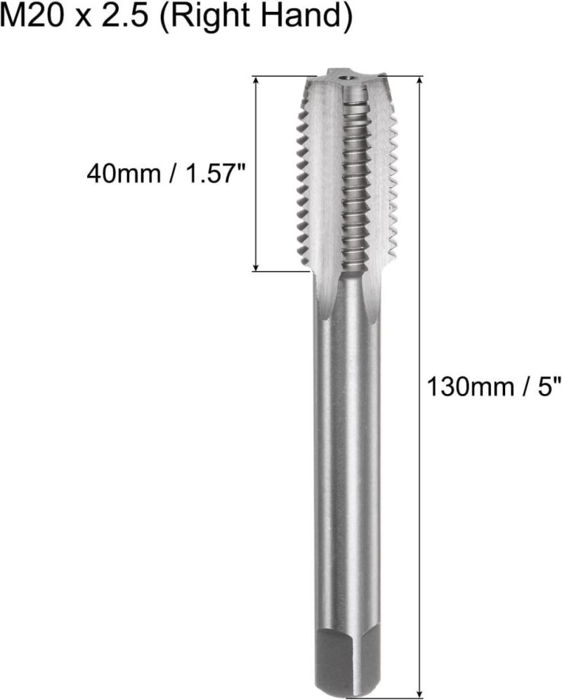 Taraud à filetage métrique M20 X 2,5 H2 130 mm extra long à cannelures droites, outil de réparation pour filetage et taraudage. | Tarauds de Filetage