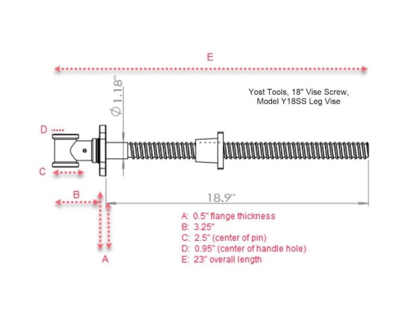 Vis Y18Ss Vise | Outil de Vissage DIY de 18 Pouces | Vis Principale en Acier Solide avec Construction en Fonte, Bleu Métallique | Étaux