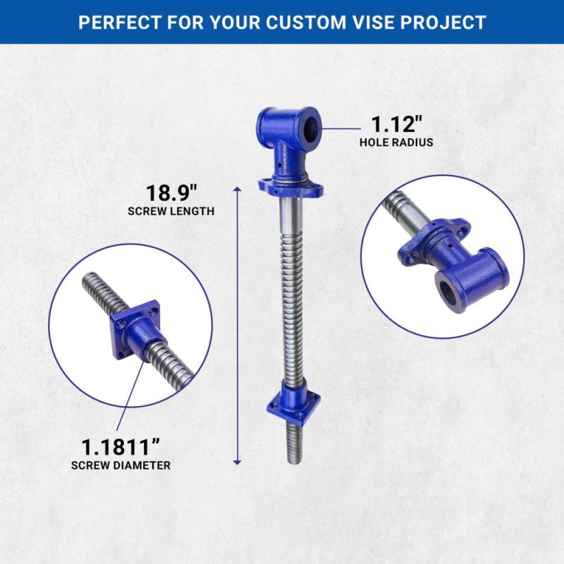 Vis Y18Ss Vise | Outil de Vissage DIY de 18 Pouces | Vis Principale en Acier Solide avec Construction en Fonte, Bleu Métallique | Étaux