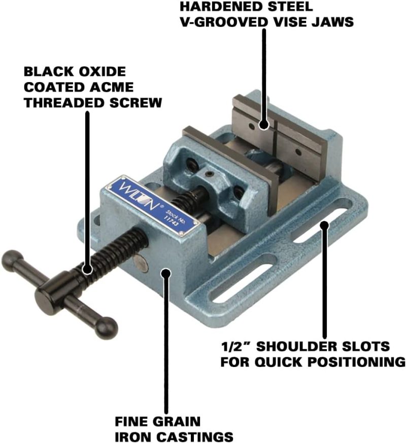 Vise de perceuse à colonne basse, largeur de mâchoire 4", ouverture de mâchoire 4", profondeur de mâchoire 1-1/2" (Modèle Lp4) | Étaux