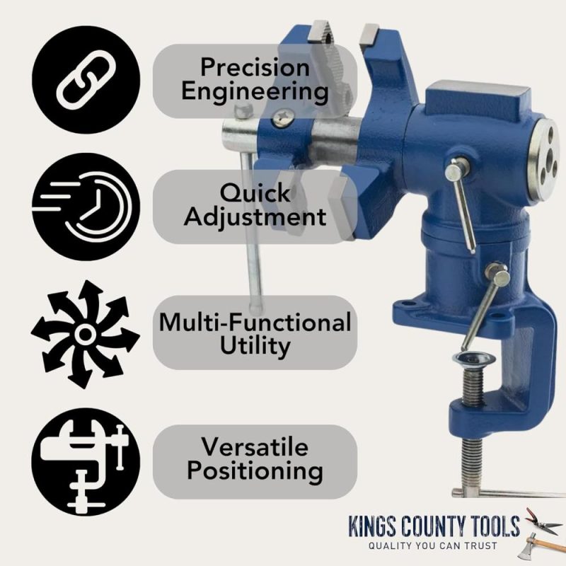 Vise Modulaire Multi-Position | Table de Travail en Fonte pour Bois et Métal | Double Ensemble de Mâchoires Rotatives | Enclume Intégrée | Facile à Déplacer | Largeur d’Ouverture Maximale des Mâchoires de 2-1/4" | Étaux