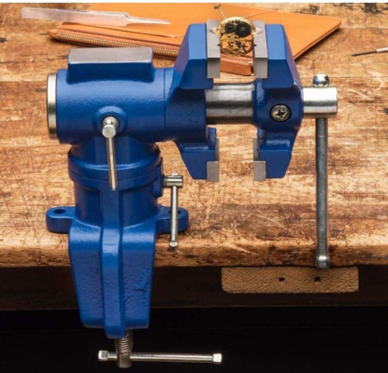 Vise Modulaire Multi-Position | Table de Travail en Fonte pour Bois et Métal | Double Ensemble de Mâchoires Rotatives | Enclume Intégrée | Facile à Déplacer | Largeur d’Ouverture Maximale des Mâchoires de 2-1/4" | Étaux