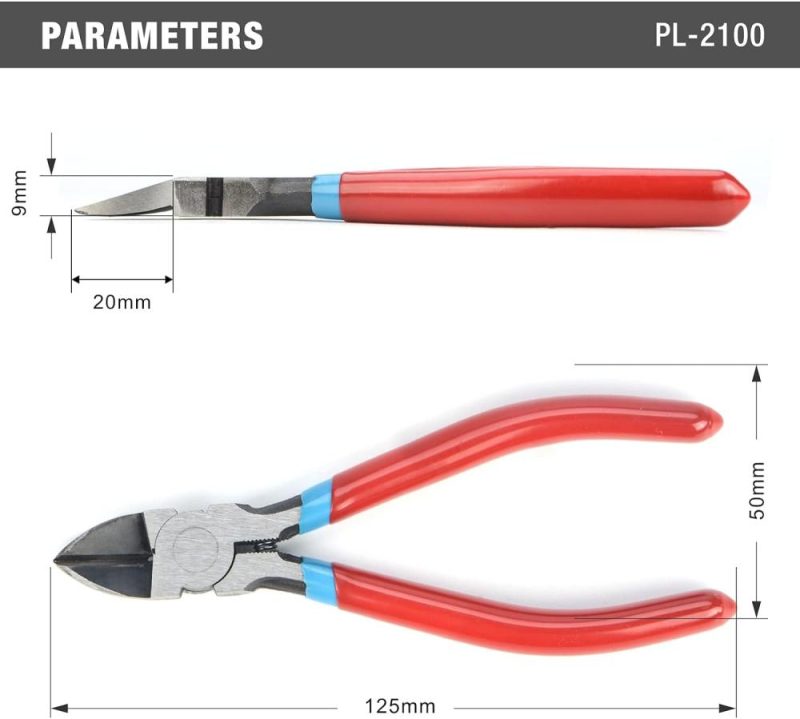 Coupe-fils diagonal Icrimp Pl2100, pinces de coupe latérales de 5 pouces, pinces électroniques avec nez pointu pour terminaux enroulés, fils souples, électronique, fabrication de bijoux, zip tes, plastique. | Pince à Découper Sur le Côté