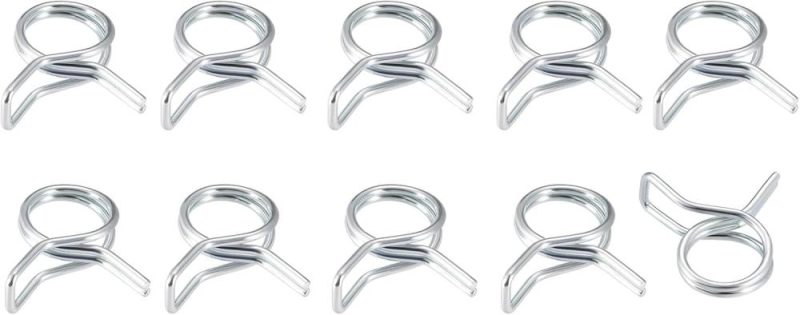 Pince à ressort (16 mm/0,63") 50 pièces, clips en acier à ressort à double fil – pour tuyau de jardin domestique de 16 mm à 17 mm (0,63" à 0,67") fixation. | Pinces-étaux et Pinces de Blocage