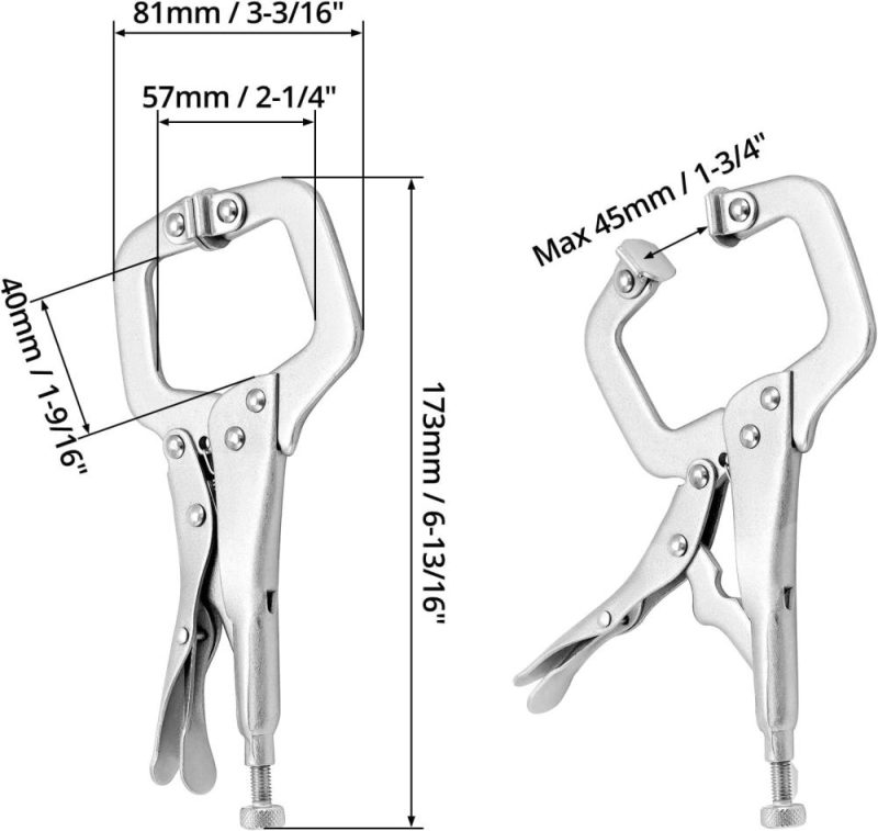 Pince à verrouillage en C, ensemble de 4 pièces, pince à verrouillage de 11 pouces, étau et pince à outils réglable, serre-joint de soudage, ensemble de serre-joints pour le travail du bois, soudage, entretien électricien. | Pinces-étaux et Pinces de Blocage